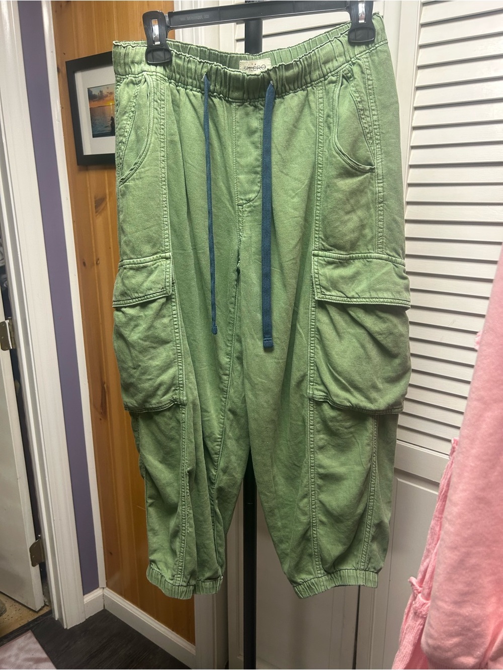 Nwot Pilcro linen cotton jogger Olive Green - Picture 5 of 7